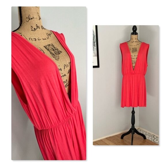 Ultra Beach Deep V Mini Dress Coverup Sz 1X - Picture 2 of 9